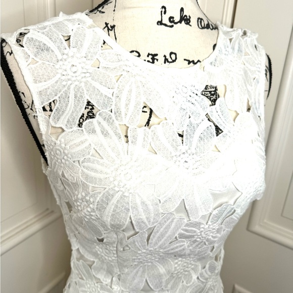 Alythea White Embroidered Mini Dress – Size S – Floral Details & Fitted Silhouet - Picture 1 of 13